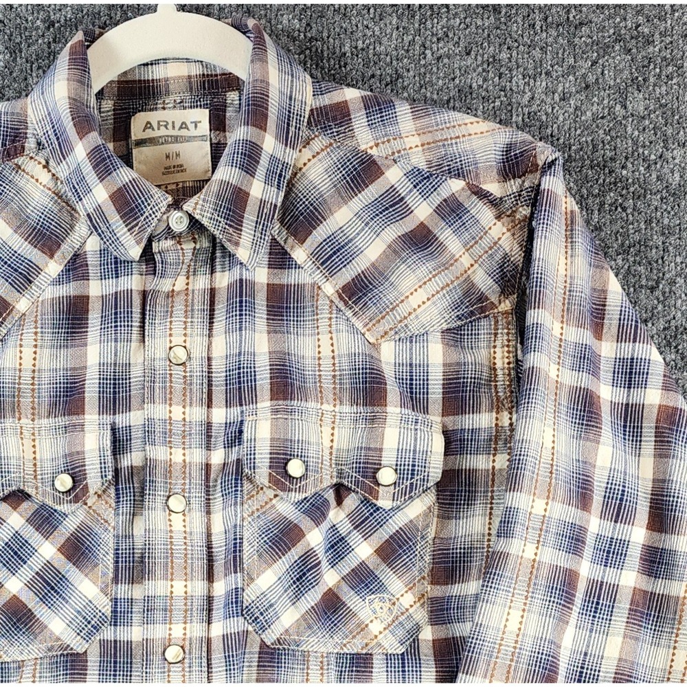 Ariat Holland Retro Fit Men Western Cowboy Ranch Pearl Snap Shirt Size M